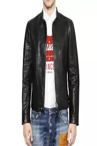 Black genuine soft lambskin leather jacket moto biker jacket fashion style