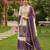 White & purple georgette readymade suit with embroidery thread work