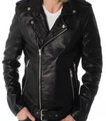 Black lambskin leather jacket multiple zip & pocket style fastion