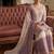 White & purple georgette readymade suit with embroidery thread work