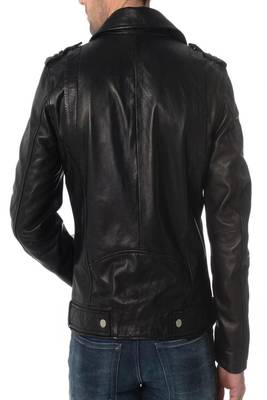 men's black lambskin leather jacket classic zip up style modern high quality 2