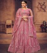 Embroidered Thread Work Semi Stitched Lehenga & Unstitched Blouse With Dupatta