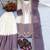 White & purple georgette readymade suit with embroidery thread work