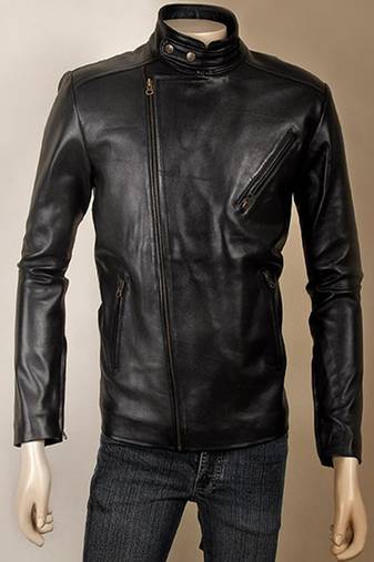 men's black lambskin leather jacket classic zip up style modern top grade
