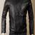 Straight zip closure black lambskin leather jacket zipper pockets fastion look