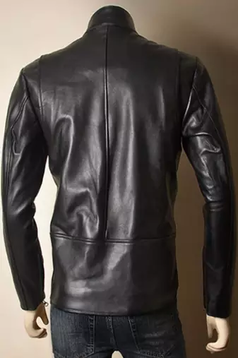men's black lambskin leather jacket classic zip up style modern top grade