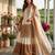 White & brown georgette readymade suit with embroidery thread work