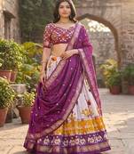 Printed Foil Print Ready to Wear Lehenga & Unstitched Blouse With Dupatta