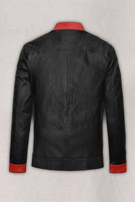 men's black lambskin cafe racer jacket band collar racer style versatile 3