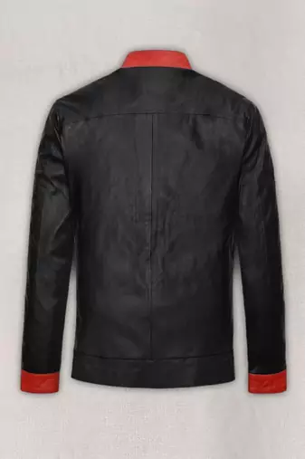 men's black lambskin cafe racer jacket band collar racer style versatile