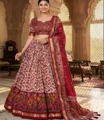 Printed Kalamkari Ready to Wear Lehenga & Unstiched Blouse With Dupatta