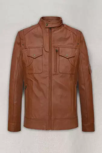 men's brown lambskin leather biker jacket classic moto zip style premium sophisticated