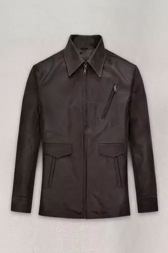 men's dark brown lambskin leather jacket classic zip up style stylish