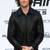 Stylish black lambskin leather biker jacket  slim fit moto style aaron taylor johnson look
