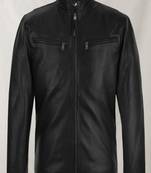 men's black lambskin leather biker jacket classic moto zip style stylish deluxe