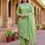 Green crepe readymade suit with embroidery & sequence work