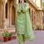 Green crepe readymade suit with embroidery & sequence work