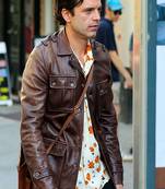 men's brown lambskin leather jacket classic zip up style pro