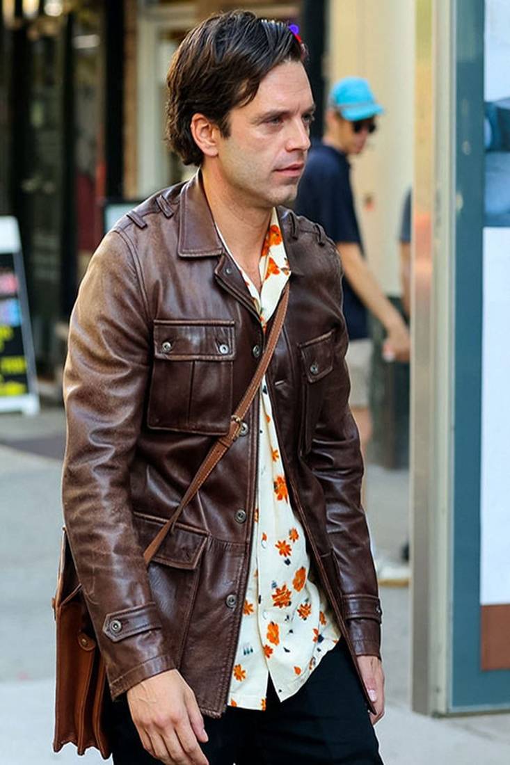 Stylish brown premum lambskin leather bike jacket sean bean cleanskin fashtion