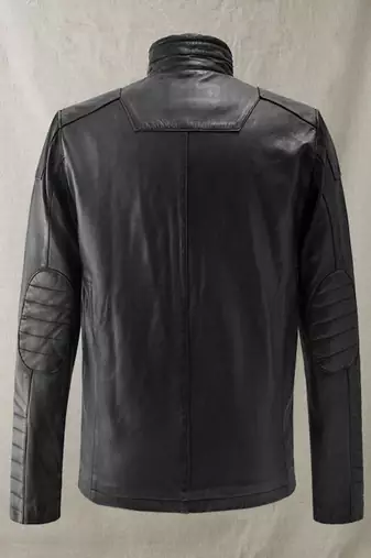 men's black lambskin leather biker jacket classic moto zip style stylish elite