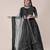 Black & Silver Toned Embroidered Thread Work Semi Stitched Lehenga & Unstitched Blouse With