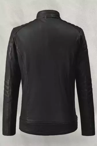 men's black lambskin leather biker jacket premium quilted design elite