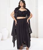 Embroidered Semi Stitched Lehenga & Unstitched Blouse With Dupatta