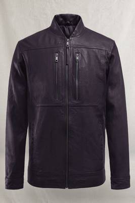 men's purple lambskin leather jacket classic zip up style exclusive 1