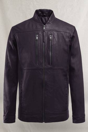 men's purple lambskin leather jacket classic zip up style exclusive