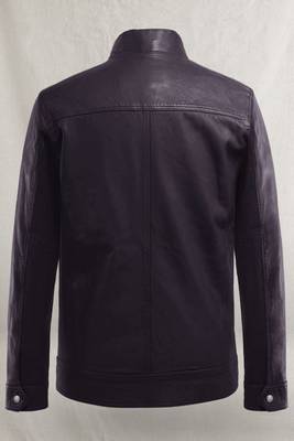 men's purple lambskin leather jacket classic zip up style exclusive 2