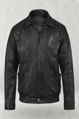 men's black lambskin leather bomber jacket vintage inspired look modern 1