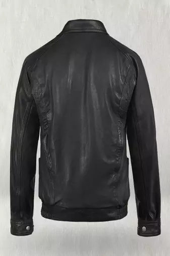men's black lambskin leather bomber jacket vintage inspired look modern