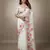 Pink  Color  Floral Print With Pearls and Pipe Hand Work Organza Saree