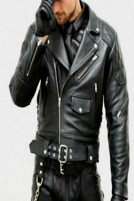 men's black premium lambskin leather jacket asymmetrical zip closure exclusive 1