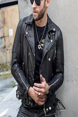 men's black premium lambskin leather jacket premium quilted design superior 1