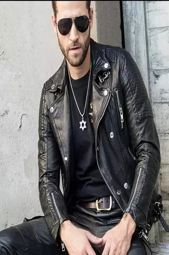 men's black premium lambskin leather jacket premium quilted design superior