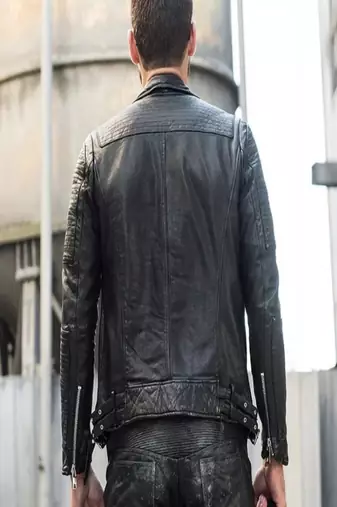 men's black premium lambskin leather jacket premium quilted design superior