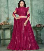 Embroidered Thread Work Semi Stitched Lehenga & Unstitched Blouse With Dupatta
