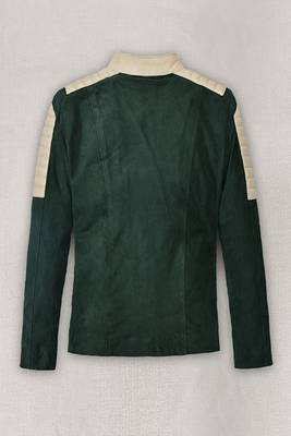 men's white suede leather jacket classic zip up style 2