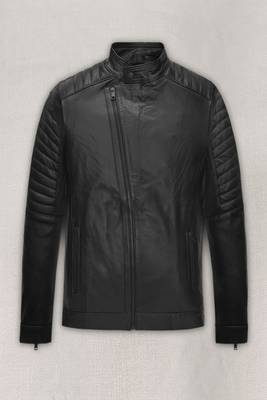 men's black lambskin leather biker jacket premium quilted design select 1