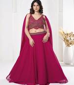 Embroidered Thread Work Semi Stitched Lehenga & Unstitched Blouse With Dupatta