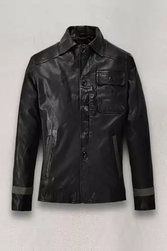 Stylish black glossy color  genuine leather jacket  lambskin classic trap cuff moto jacket