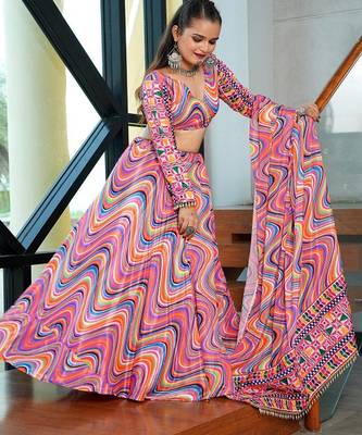 Printed Thread Work Ready to Wear Lehenga & Blouse With Dupatta 1