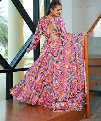 Printed Thread Work Ready to Wear Lehenga & Blouse With Dupatta 2