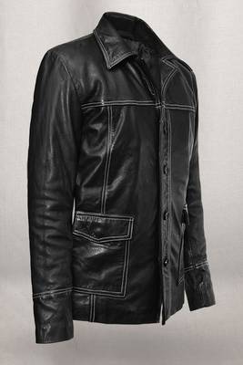 men's black premium lambskin leather jacket vintage inspired look elite 2