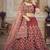Floral Embroidered Thread Work Unstitched Blouse And Lehenga With Dupatta