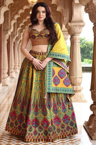 Ready to Wear Lehenga & Unstitched Blouse With Dupatta