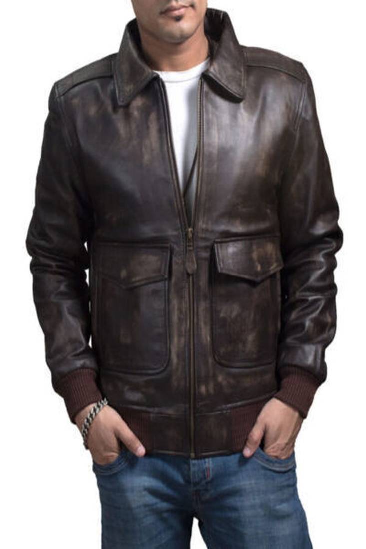 Mens brown motorcycle jacket pure lambskin jacket  motor jacket 100% genuine leather