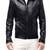 100% genuine pure soft leather  black pure lambskin men's leather jacket  collar zip style