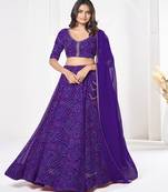 Printed Semi Stitched Lehenga & Unstitched Blouse With Dupatta